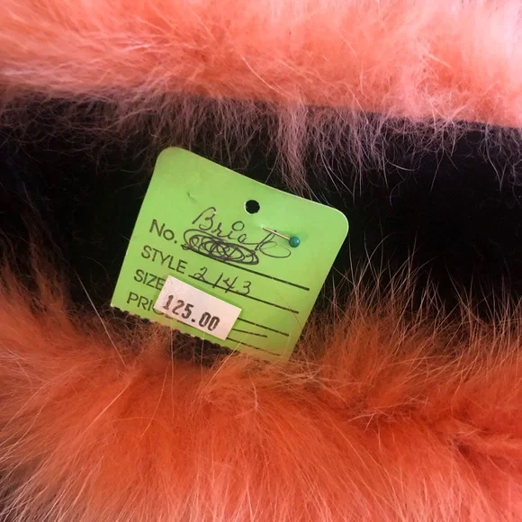 Orange  Fur Women's Hat - Picture 4 of 6